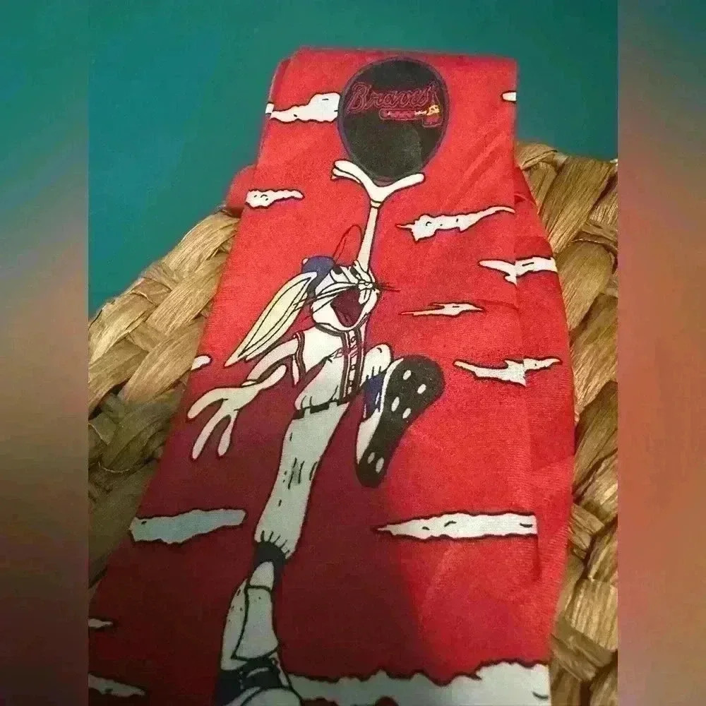 Atlanta Braves x Bugs Bunny Collab Neck Tie Baseball MLB Tie